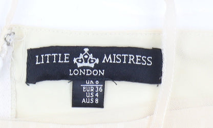 Little Mistress Women's Ivory A-Line Dress, Size 8