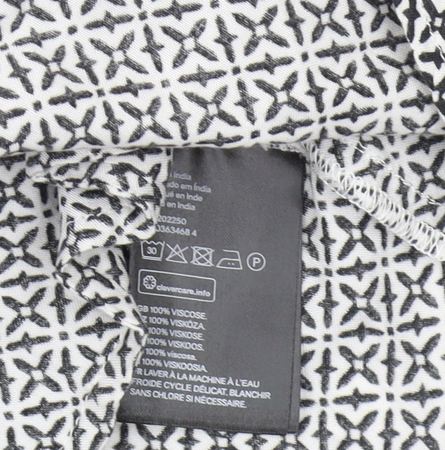 H&M Women's Black & White Geometric Playsuit, Size 6, Sleeveless