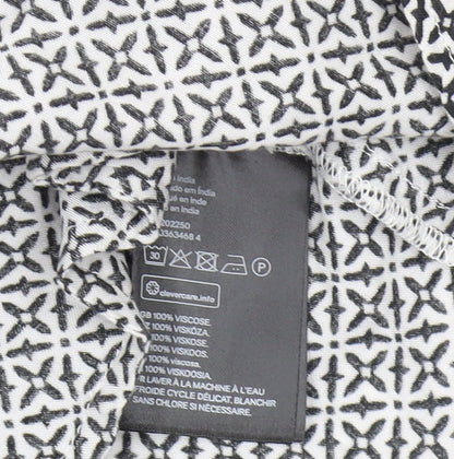 H&M Women's Black & White Geometric Playsuit, Size 6, Sleeveless