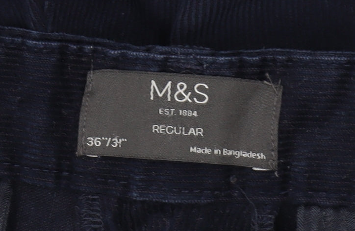 Marks and Spencer Men's Black Trousers, Size 36 Regular
