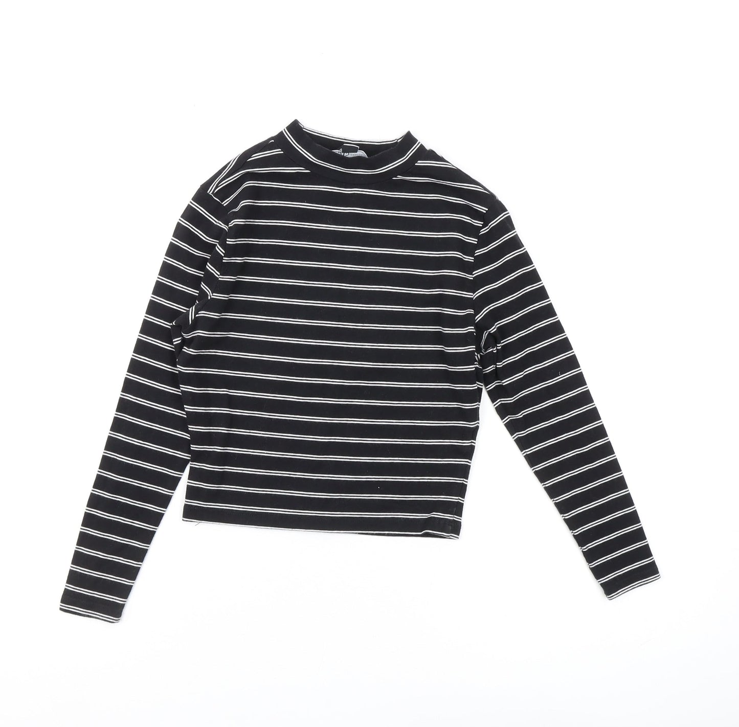 New Look Girls Black Striped Cropped Long Sleeve T-Shirt