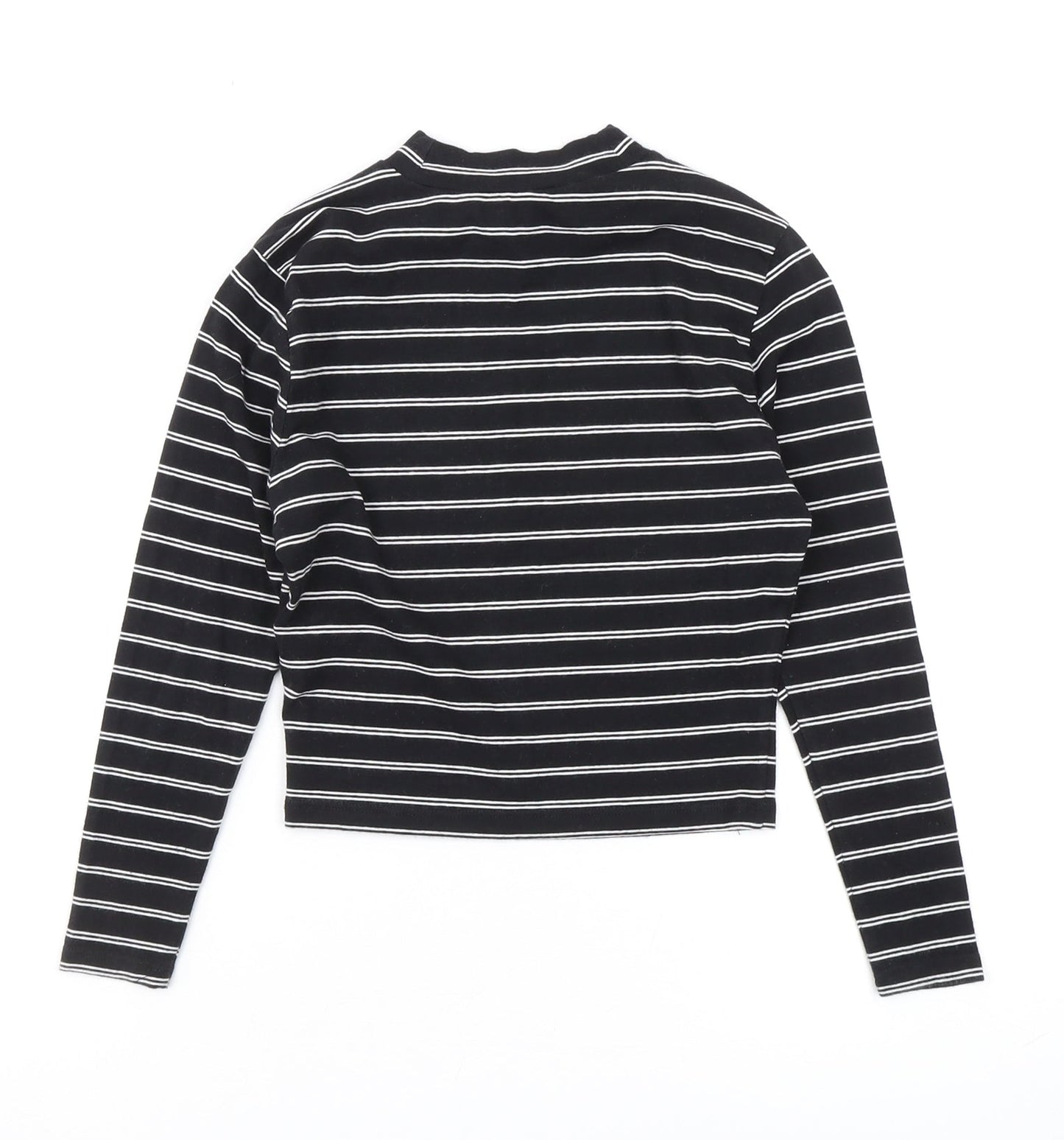 New Look Girls Black Striped Cropped Long Sleeve T-Shirt