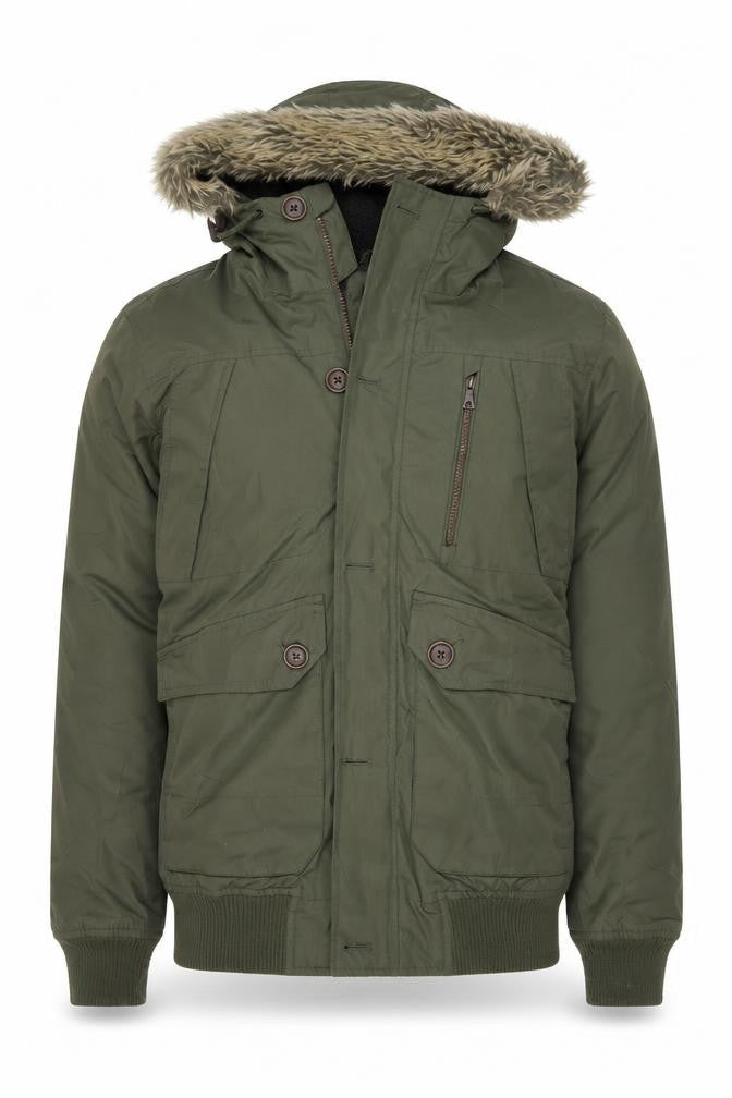 Mens UK Size S Industrialize Green Parka Coat