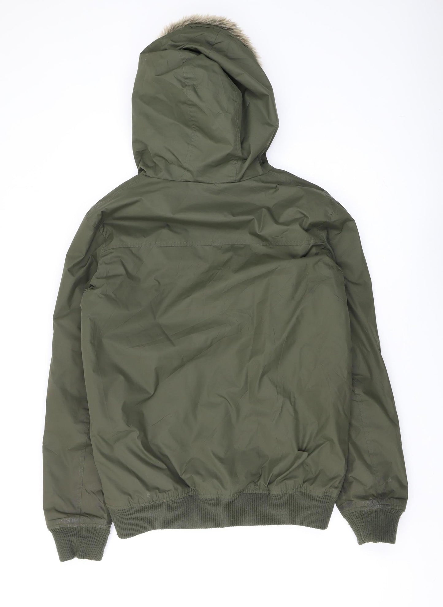 Mens UK Size S Industrialize Green Parka Coat