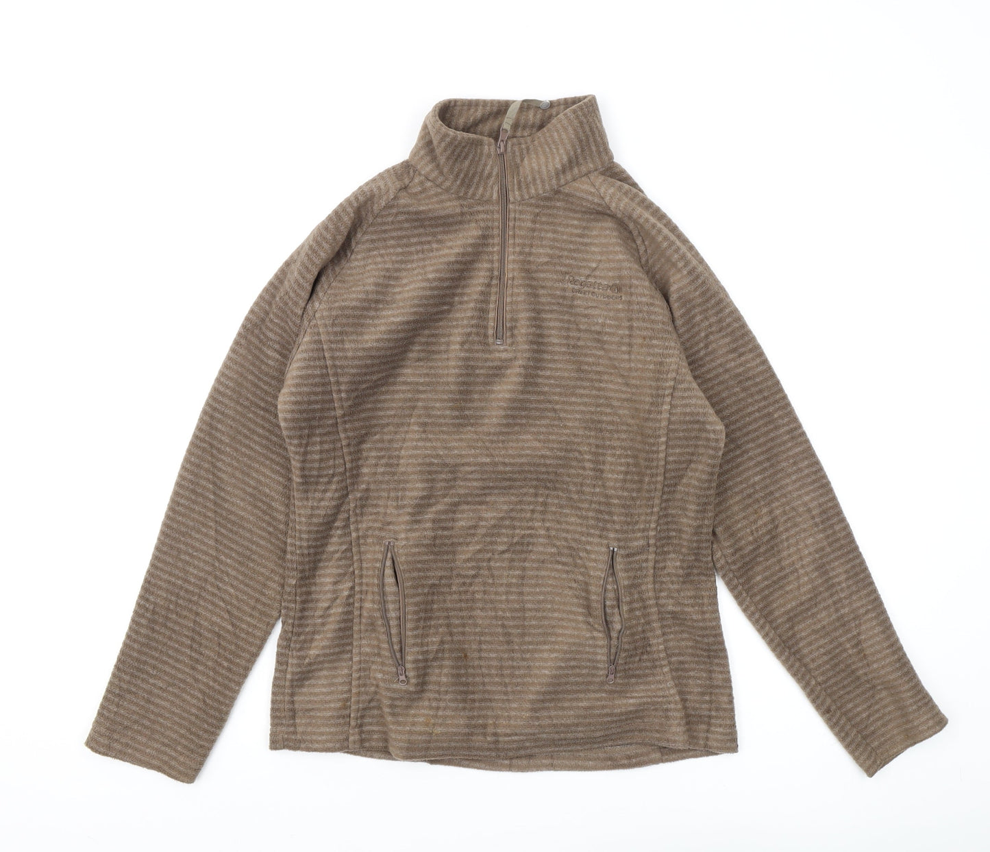 Regatta Women's Brown Striped Pullover Sweatshirt Size 10