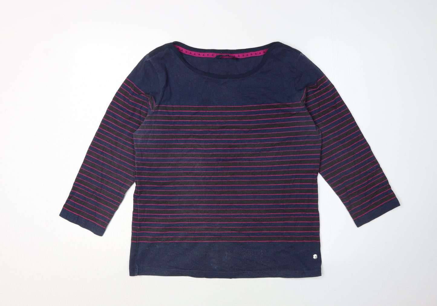 Maine New England Women's Blue Striped T-Shirt Size 16