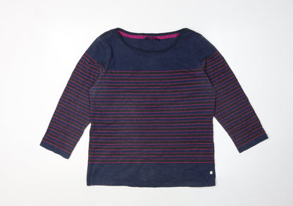 Maine New England Women's Blue Striped T-Shirt Size 16