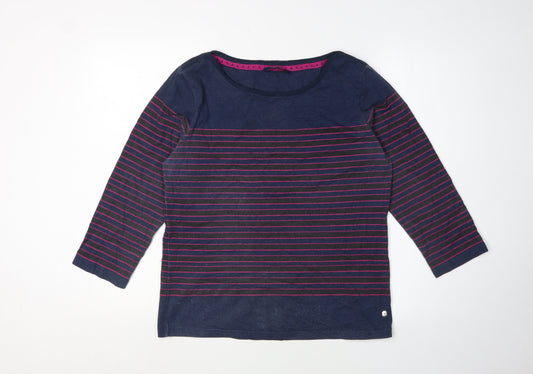 Maine New England Women's Blue Striped T-Shirt Size 16