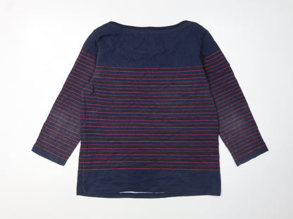 Maine New England Women's Blue Striped T-Shirt Size 16