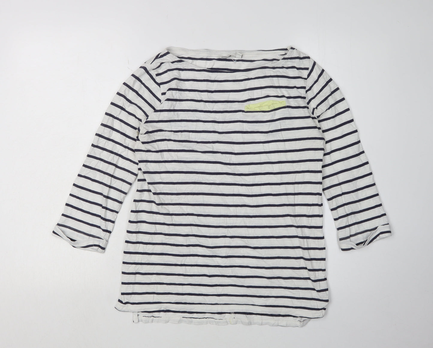 FatFace Women Ivory Striped T-Shirt Size 10