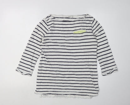 FatFace Women Ivory Striped T-Shirt Size 10