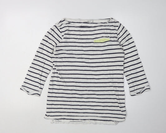 FatFace Women Ivory Striped T-Shirt Size 10