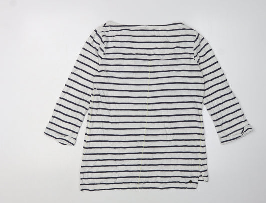 FatFace Women Ivory Striped T-Shirt Size 10