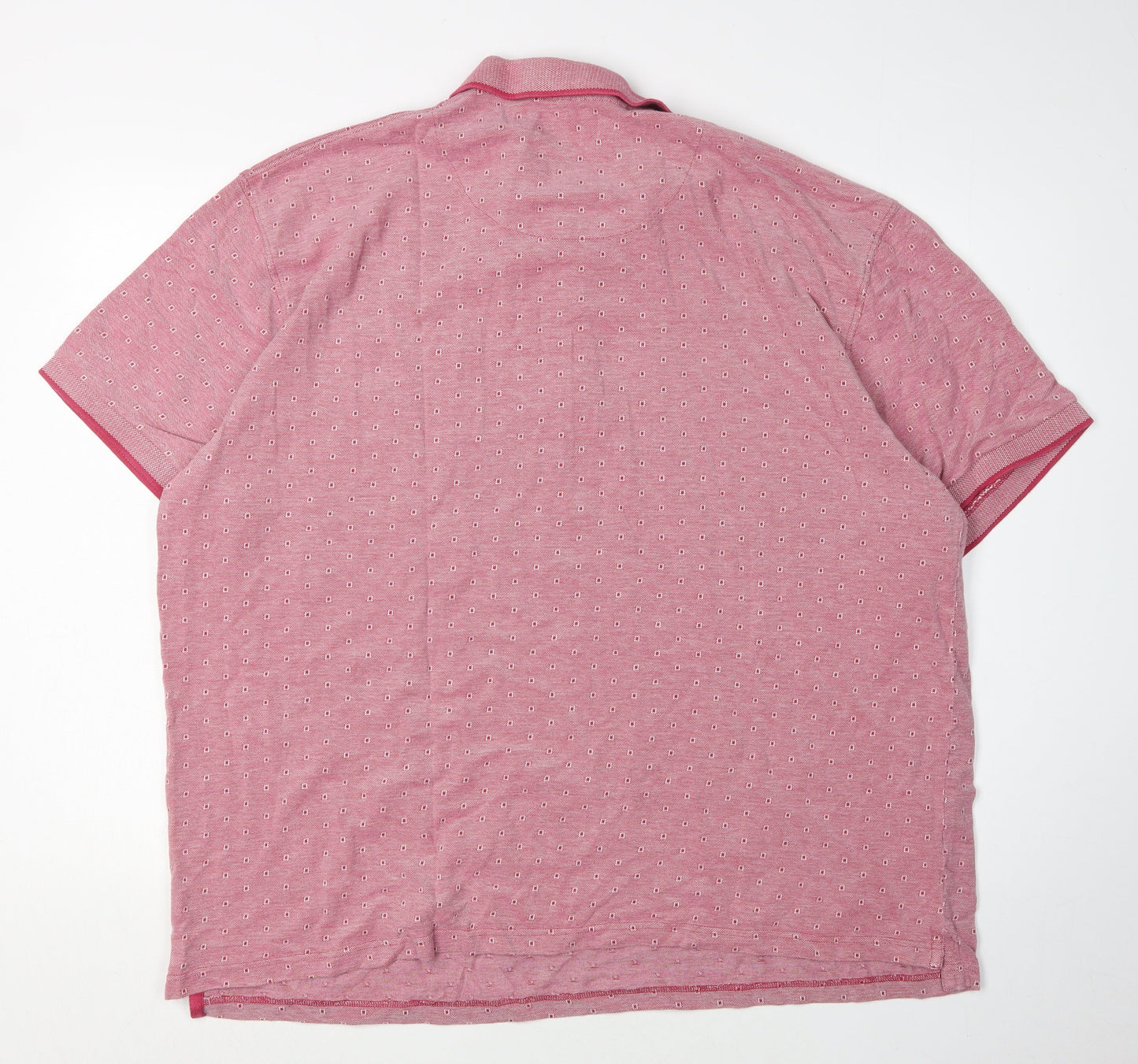 Peter Gribby Pink Geometric Polo Shirt - Men's 3XL