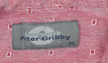 Peter Gribby Pink Geometric Polo Shirt - Men's 3XL