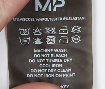 MP Men's Green Basic T-Shirt, L, Breathable Logo