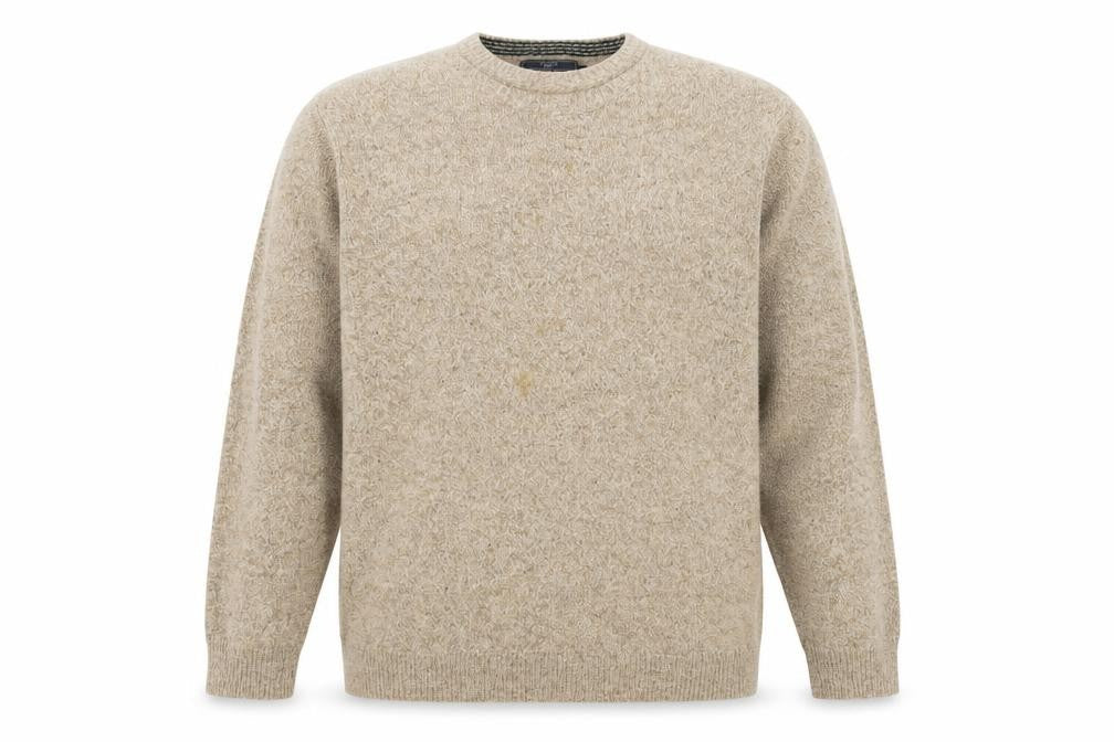 Mens UK Size L Atlantic Bay Beige Pullover Jumper