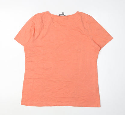 Laura Ashley Women's Orange Basic T-Shirt Size 12