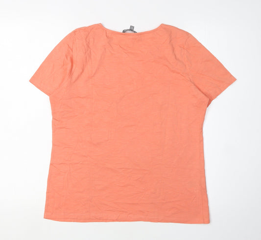 Laura Ashley Women's Orange Basic T-Shirt Size 12