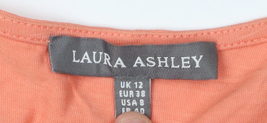 Laura Ashley Women's Orange Basic T-Shirt Size 12