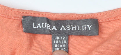Laura Ashley Women's Orange Basic T-Shirt Size 12