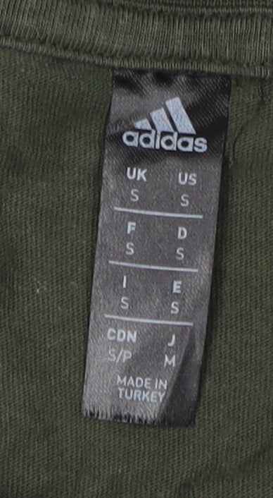 Adidas Men's Green Graphic T-Shirt, Size S