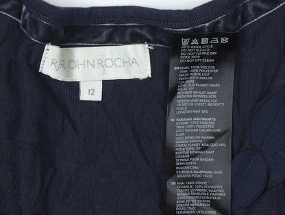 Womens UK Size 12 RJR John Rocha Blue Basic T-Shirt