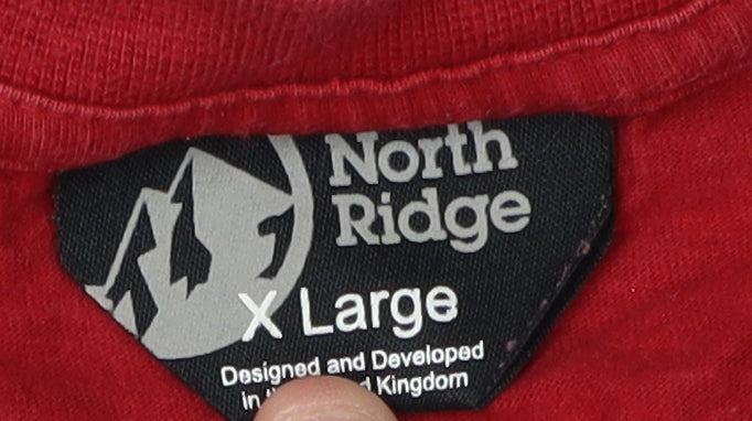 North Ridge Men's Red XL Crew Neck T-Shirt