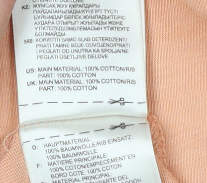 Adidas Women's Pink Cotton T-Shirt XS Raglan Sleeve