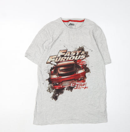 Fast & Furious Men's Grey Movie Graphic T-Shirt S