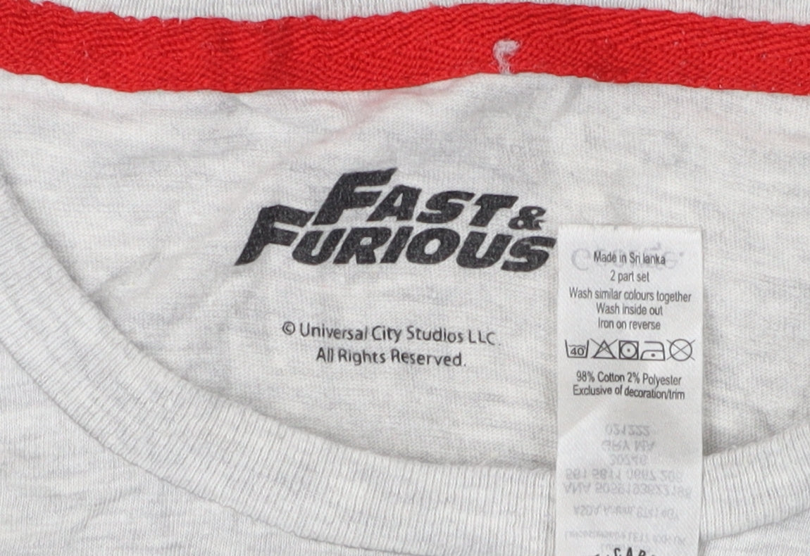 Fast & Furious Men's Grey Movie Graphic T-Shirt S