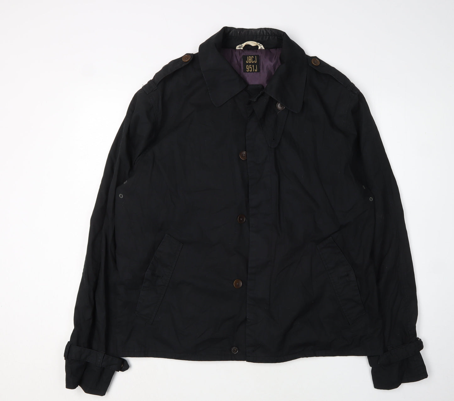 Mens UK Size XL JBCJ Black Trench Coat