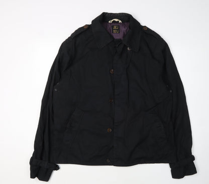 Mens UK Size XL JBCJ Black Trench Coat