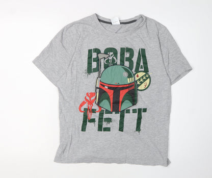 Star Wars Men's Grey Boba Fett T-Shirt M