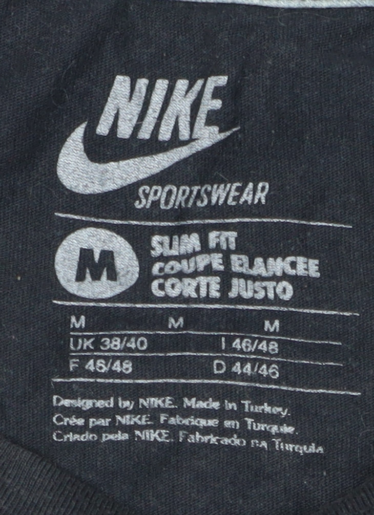Nike Men's Black Medium Slim Fit Space T-Shirt