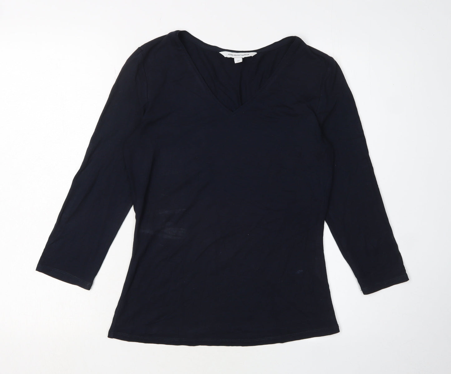Womens UK Size 10 Fenn Wright Manson Black Basic T-Shirt