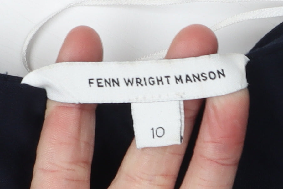 Womens UK Size 10 Fenn Wright Manson Black Basic T-Shirt