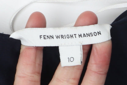 Womens UK Size 10 Fenn Wright Manson Black Basic T-Shirt