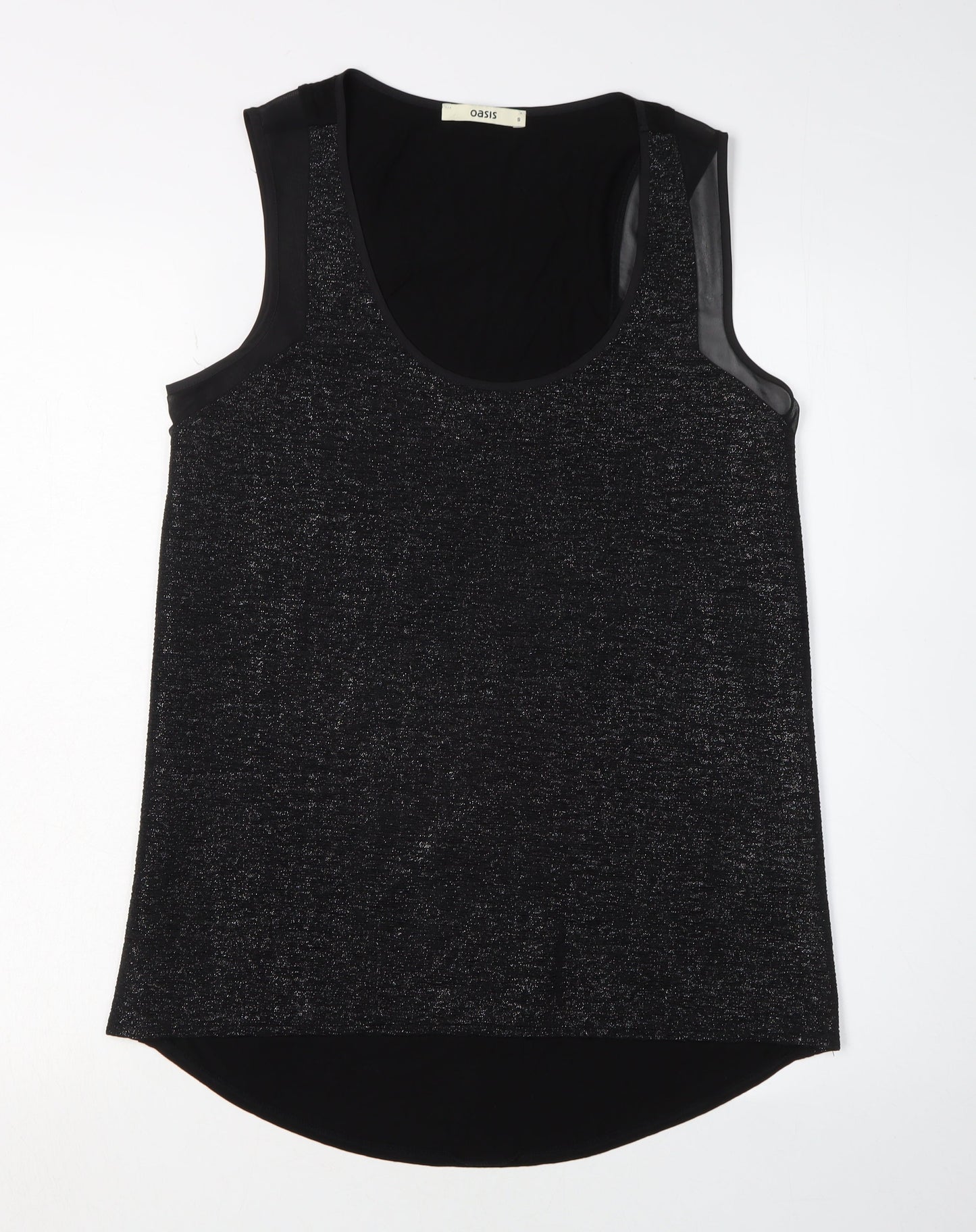 Womens UK Size S Oasis Black Basic Tank
