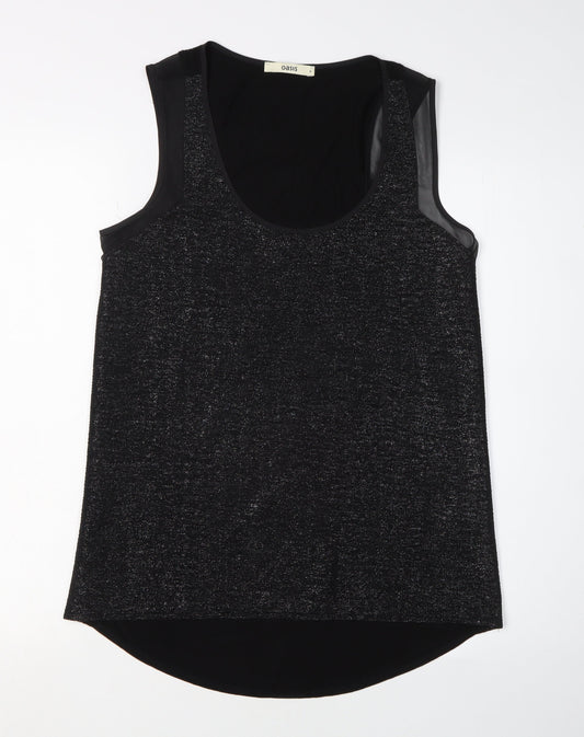 Womens UK Size S Oasis Black Basic Tank