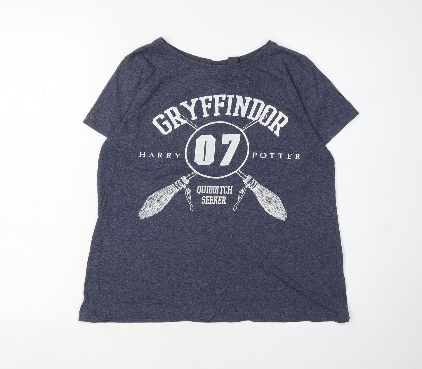 Unisex Adults UK Size 14 Harry Potter Blue Basic T-Shirt