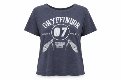 Front view of Harry Potter unisex blue t-shirt, size 14