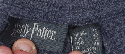 Unisex Adults UK Size 14 Harry Potter Blue Basic T-Shirt
