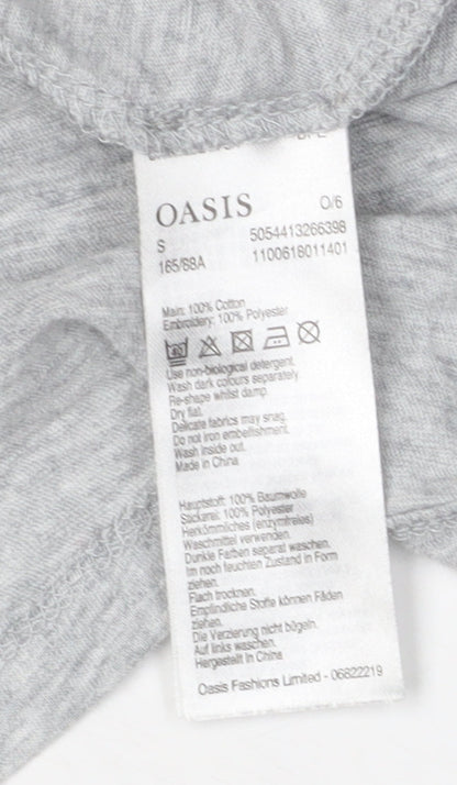 Oasis Women's Grey Flamingo T-Shirt, Size S, Casual Style