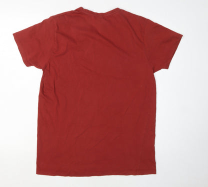 Maxzone Men's Red Nature Graphic T-Shirt L Regular Fit