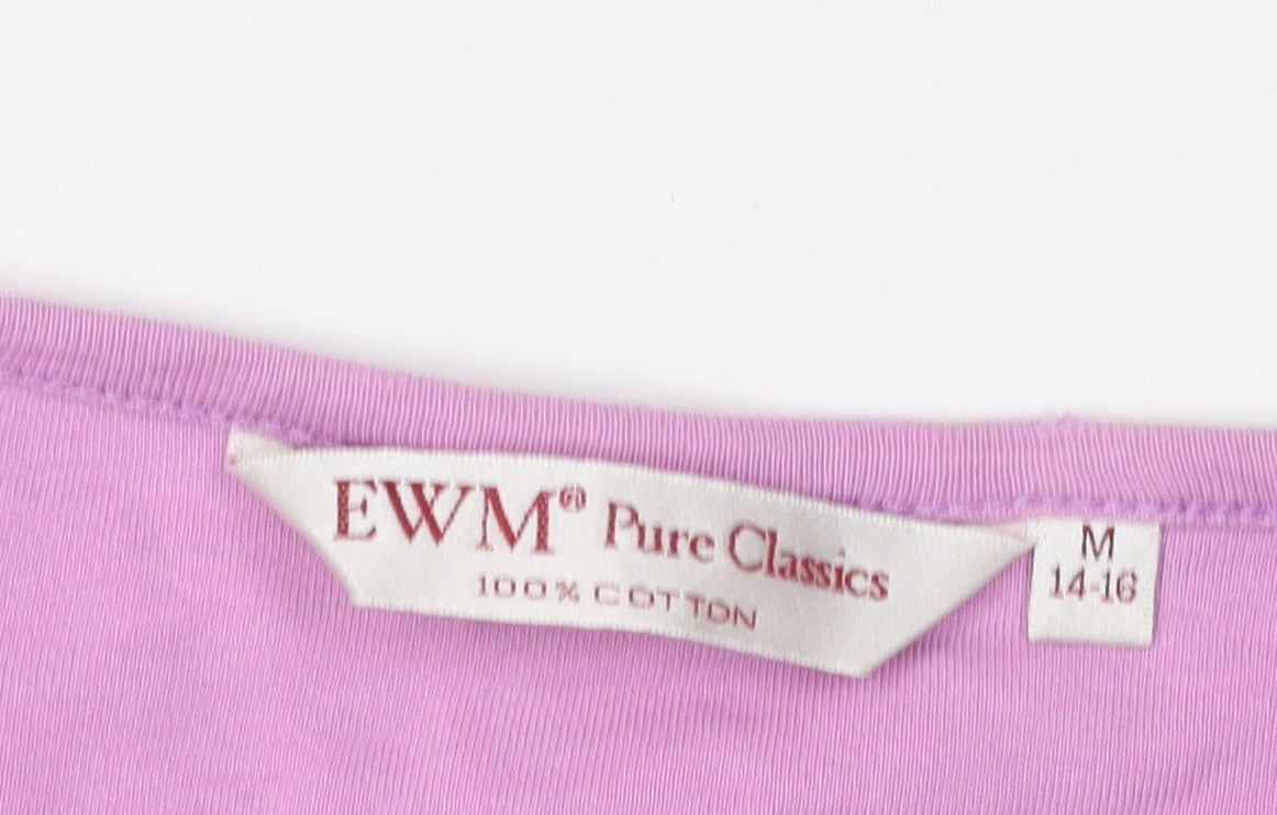EWM Women's Pink M Basic Cotton T-Shirt