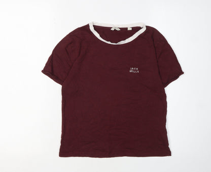 Jack Wills Women's Red Ringer T-Shirt Size 12