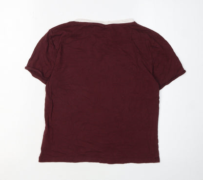 Jack Wills Women's Red Ringer T-Shirt Size 12