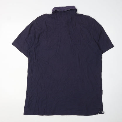 Tommy Hilfiger Men's Blue Cotton Polo Shirt L