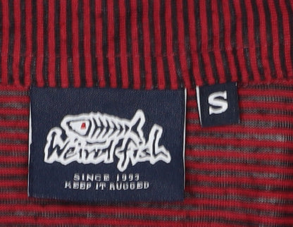 Weird Fish Men's Red Striped Polo Shirt - Small, Casual